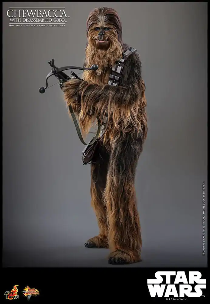 Star Wars Episode V Movie Masterpiece akční figurka 1/6 Chewbacca s rozebraným C-3PO 36 cm fotografii produktu