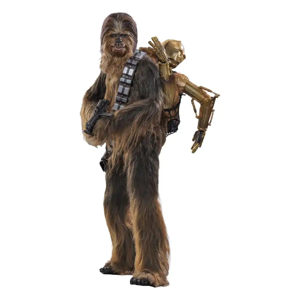 Star Wars Episode V Movie Masterpiece akční figurka 1/6 Chewbacca s rozebraným C-3PO 36 cm fotografii produktu