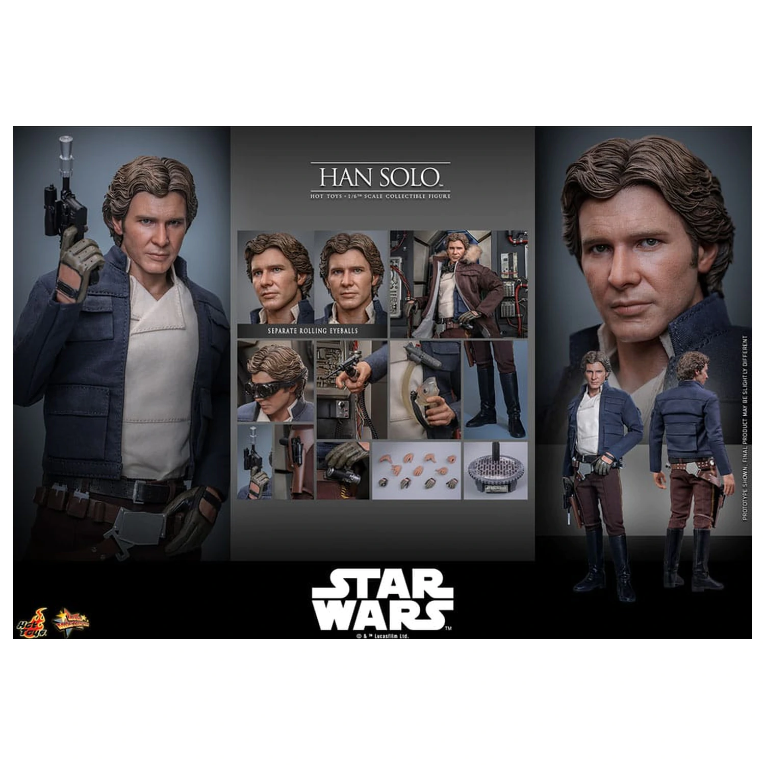 Star Wars Episode V Movie Masterpiece akční figurka 1/6 Han Solo 31 cm fotografii produktu