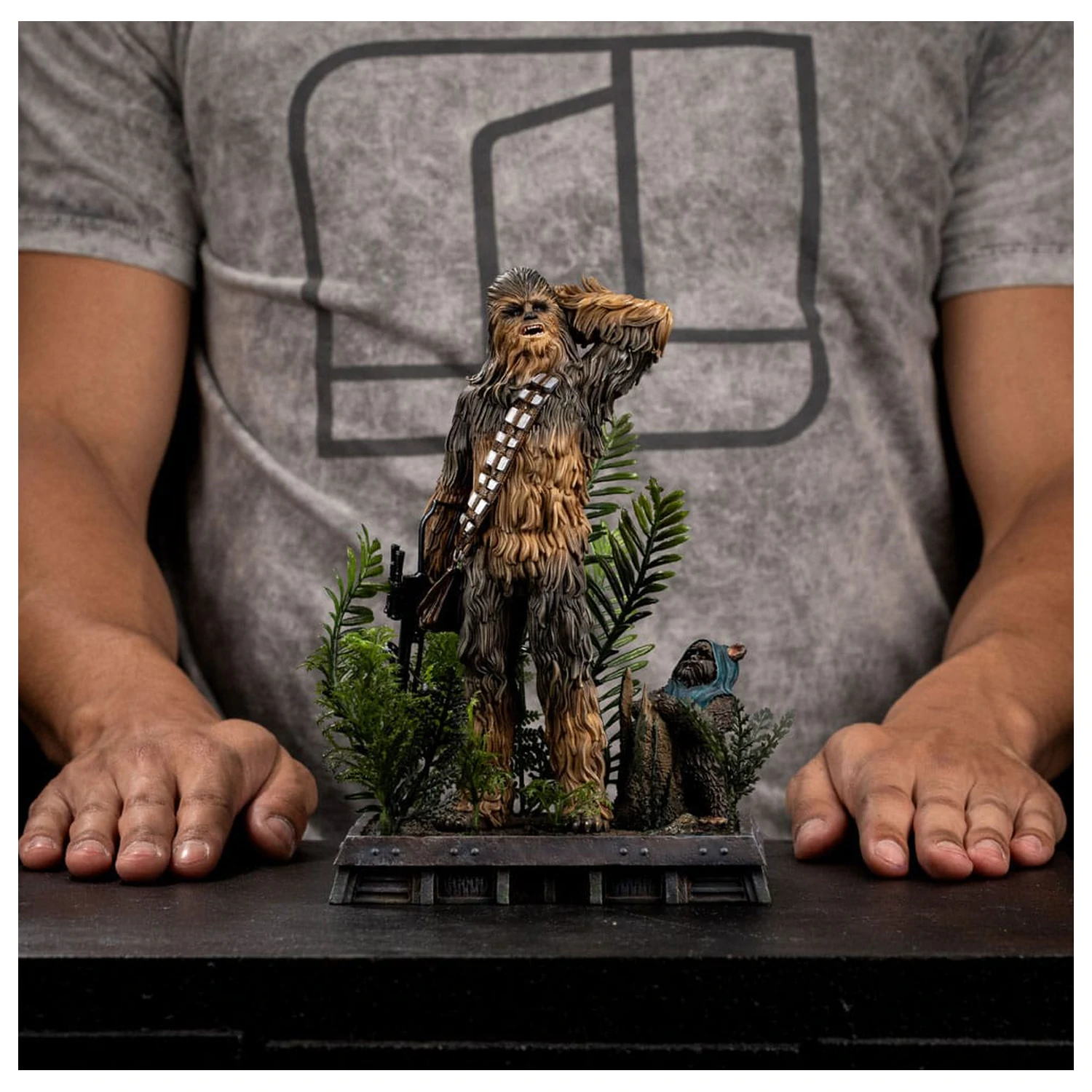 Star Wars Episode VI Umělecká měřítka socha 1/10 Chewbacca a Tokkat 22 cm fotografii produktu
