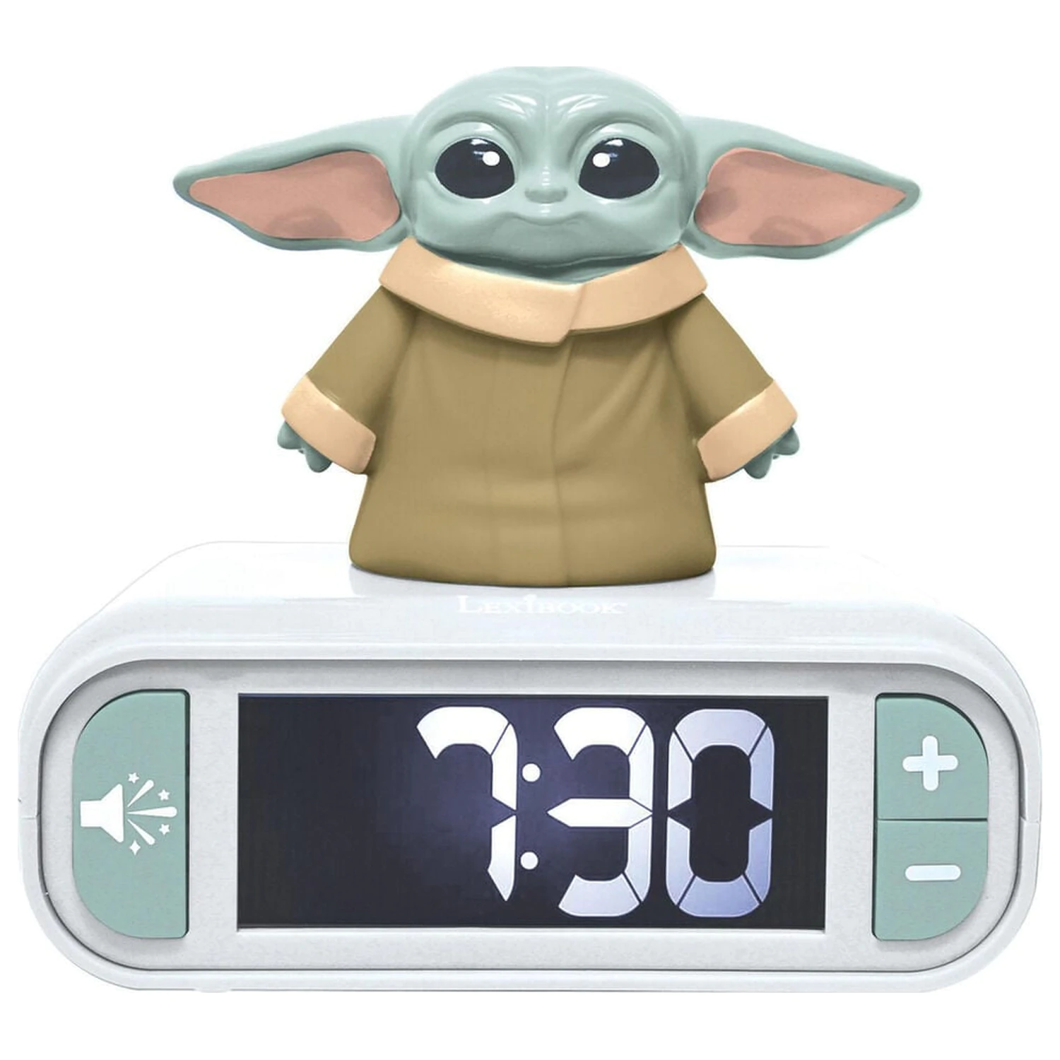 Star Wars Grogu 3D noční světlo digitální budík fotografii produktu