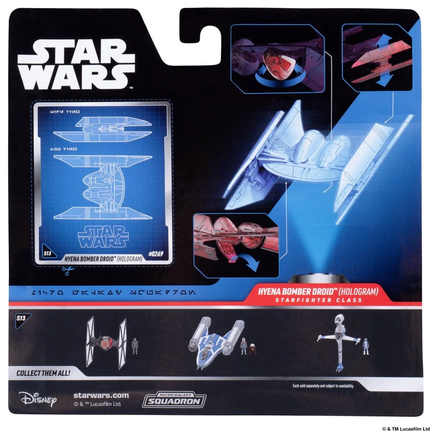 Star Wars střední vozidlo a sortiment figurek Hyena Vulture Bomber (Red Hologram) a Battle Droid (Chase) fotografii produktu