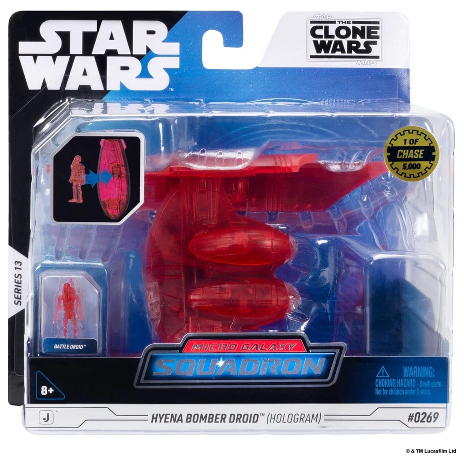 Star Wars střední vozidlo a sortiment figurek Hyena Vulture Bomber (Red Hologram) a Battle Droid (Chase) fotografii produktu