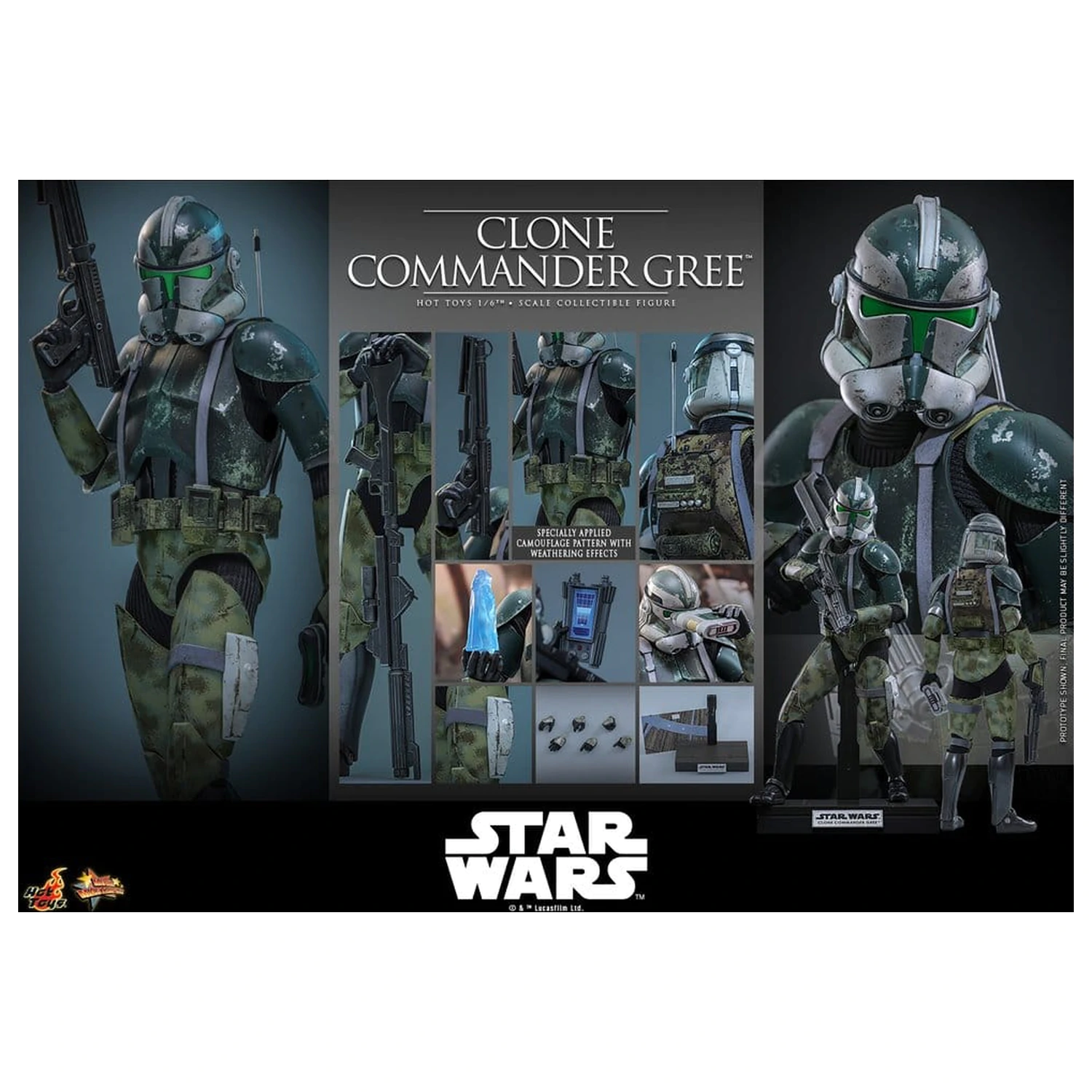 Star Wars Movie Masterpiece Akční figurka 1/6 Clone Commander Gree 30 cm fotografii produktu