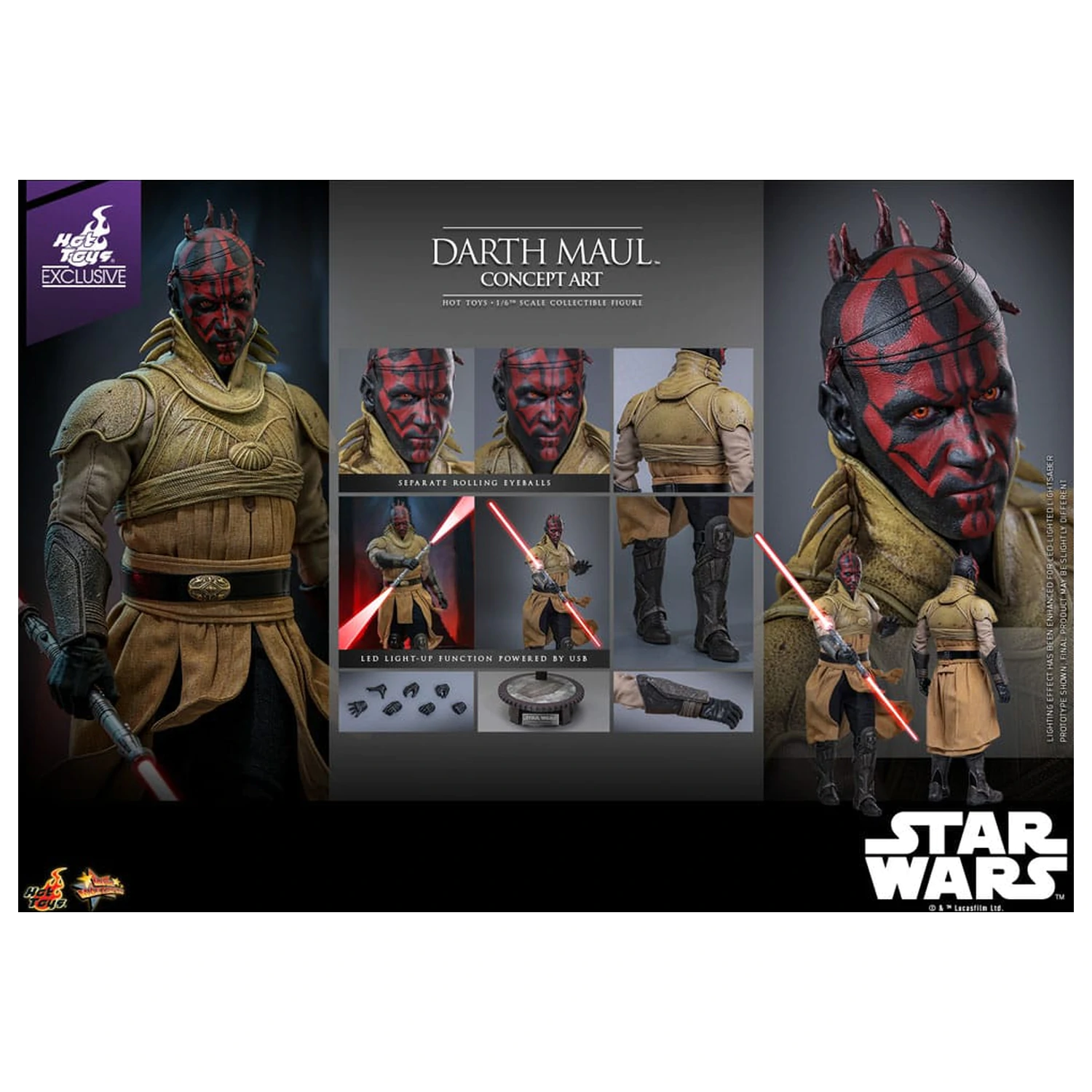Star Wars Movie Masterpiece Akční figurka 1/6 Darth Maul (Concept Art) Hot Toys Exclusive 35 cm fotografii produktu