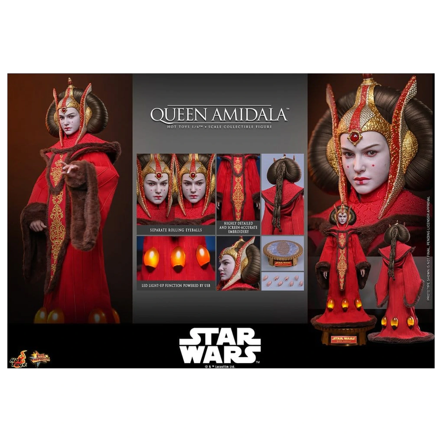 Star Wars Movie Masterpiece Akční figurka 1/6 Queen Amidala 28 cm fotografii produktu