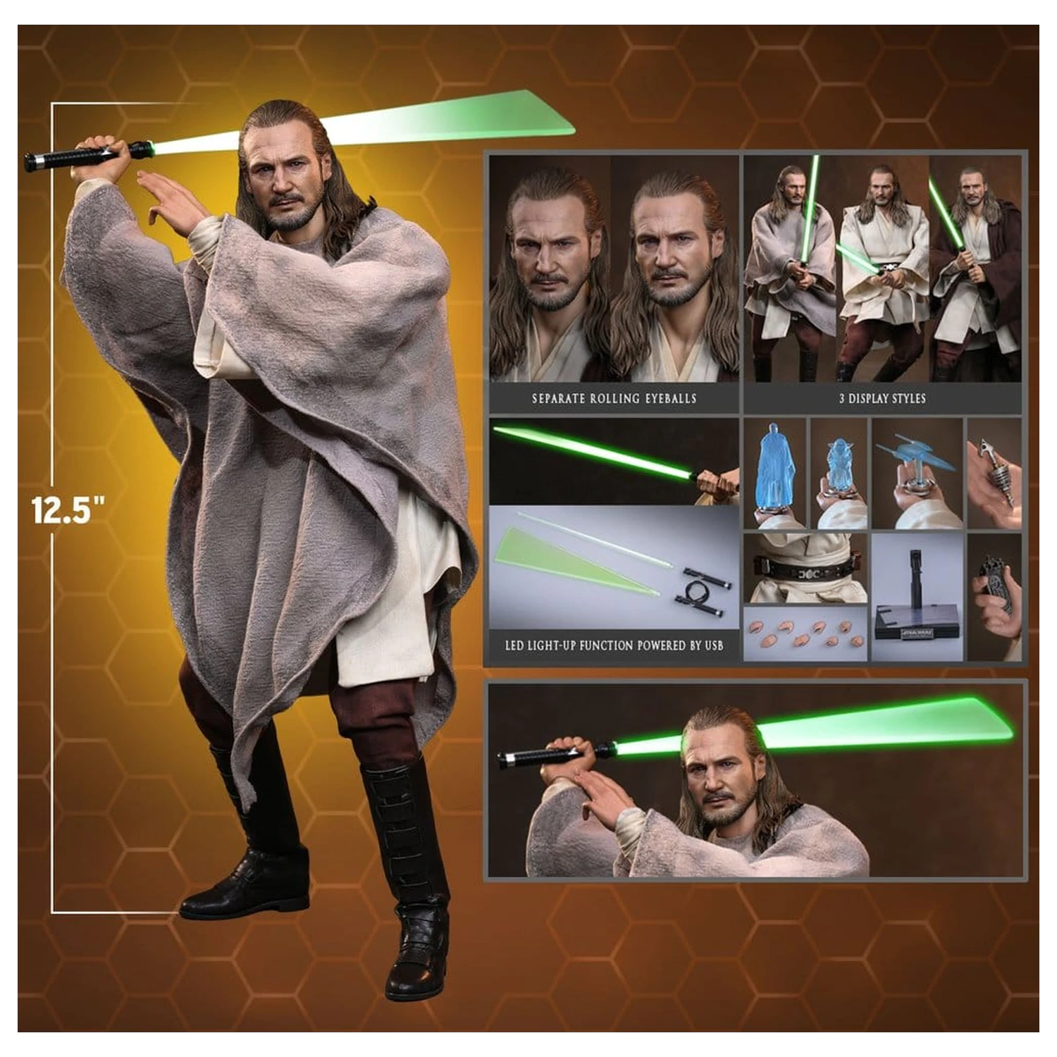 Star Wars Movie Masterpiece Akční figurka 1/6 Qui-Gon Jinn (Collector Edition) 32 cm fotografii produktu