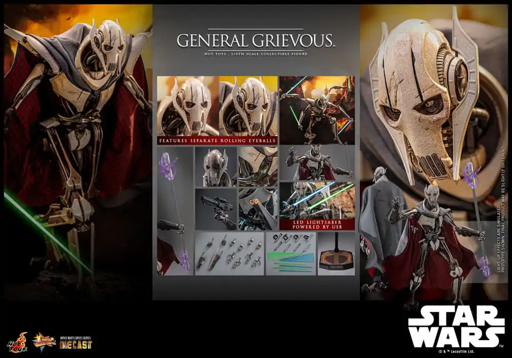 Star Wars Movie Masterpiece Diecast Akční figurka 1/6 General Grievous 42 cm fotografii produktu