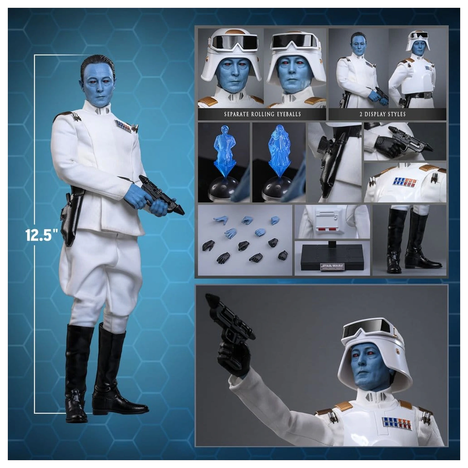 Star Wars: Rebels Television Masterpiece akční figurka 1/6 Grand Admiral Thrawn (Imperial Armor) 32 cm fotografii produktu