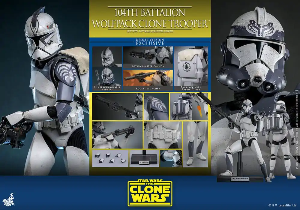 Star Wars The Clone Wars akční figurka 1/6 104th Battalion Wolfpack Clone Trooper Deluxe verze 30 cm fotografii produktu