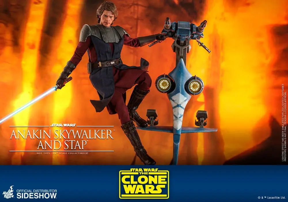 Star Wars The Clone Wars akční figurka 1/6 Anakin Skywalker & STAP 31 cm fotografii produktu