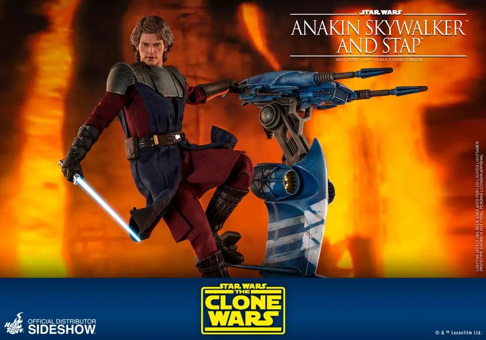 Star Wars The Clone Wars akční figurka 1/6 Anakin Skywalker & STAP 31 cm fotografii produktu