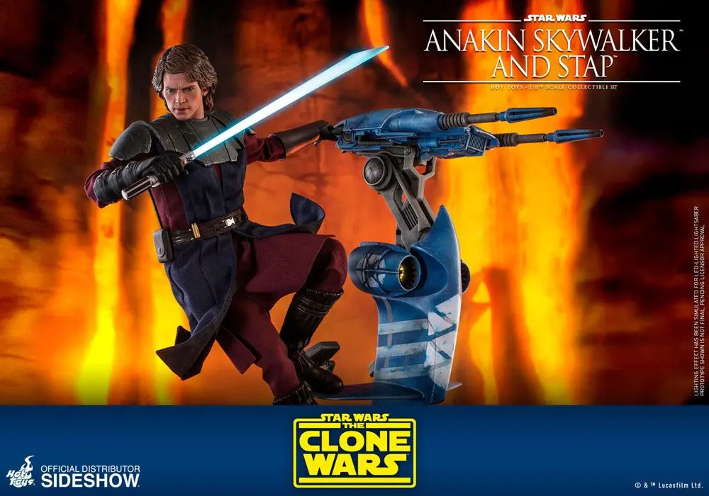 Star Wars The Clone Wars akční figurka 1/6 Anakin Skywalker & STAP 31 cm fotografii produktu