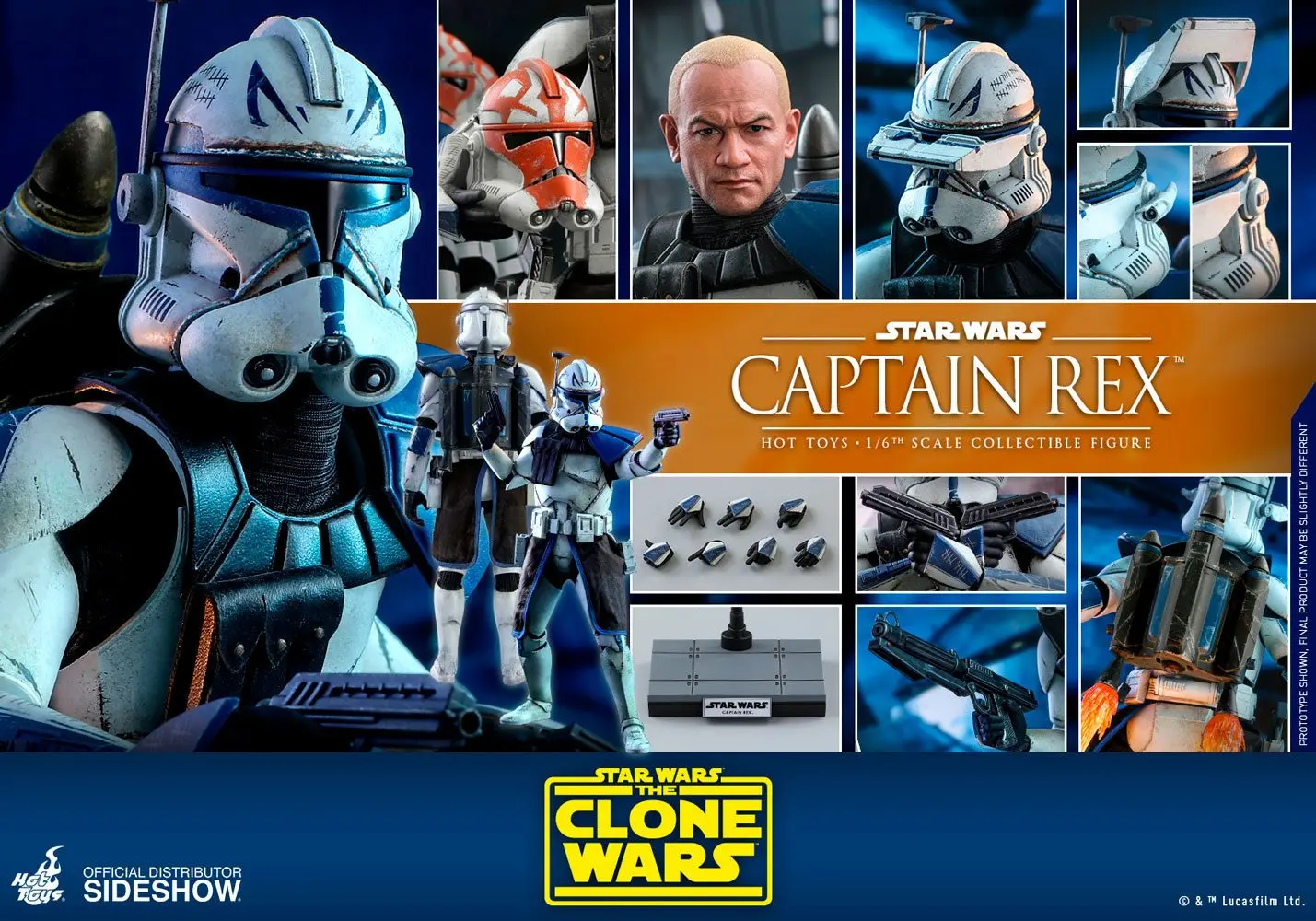 Star Wars The Clone Wars akční figurka 1/6 Captain Rex 30 cm fotografii produktu