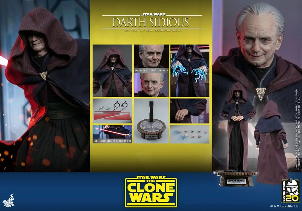Star Wars: The Clone Wars akční figurka 1/6 Darth Sidious 29 cm fotografii produktu