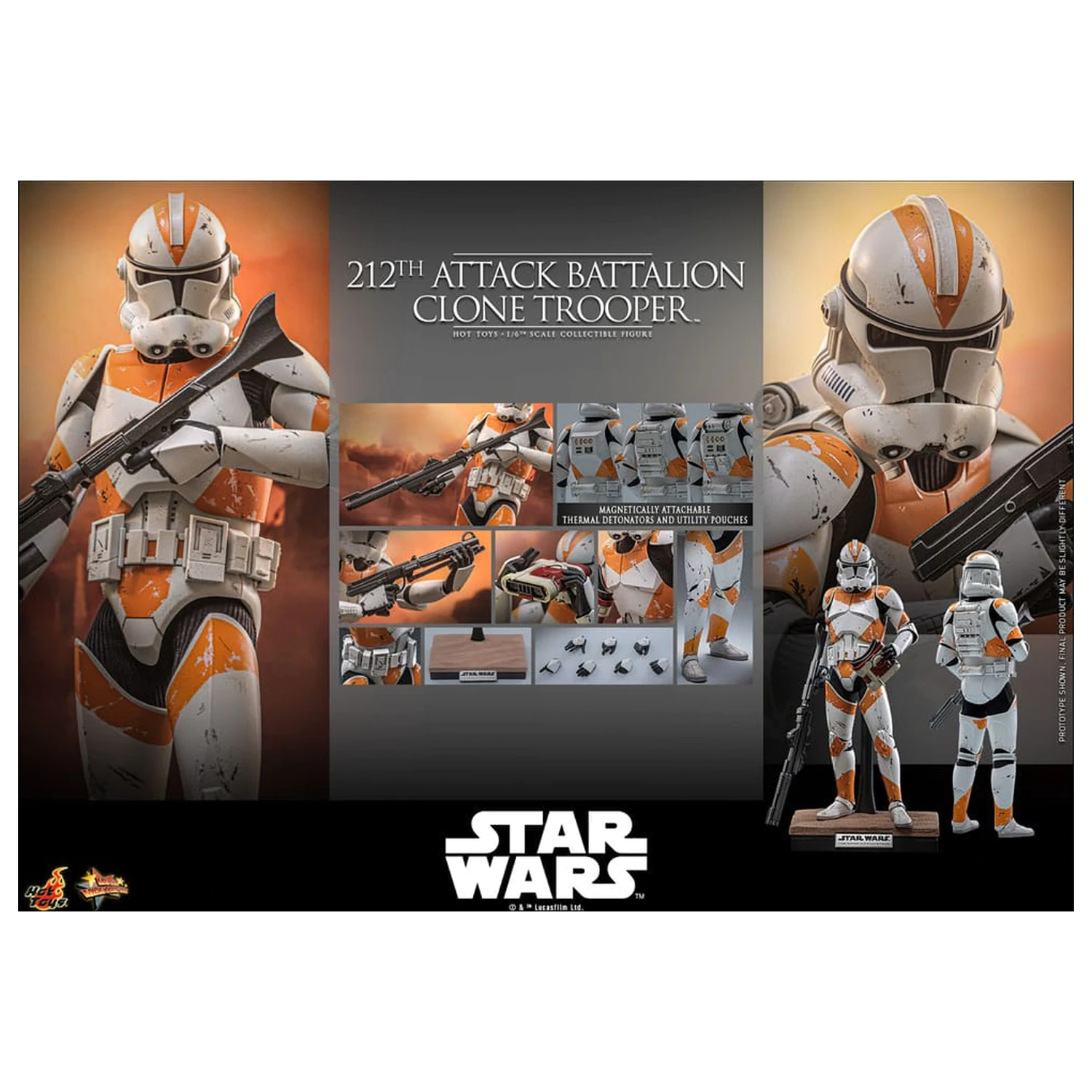 Star Wars: The Clone Wars akční figurka 1/6 212th Attack Battalion Clone Trooper Deluxe Version 30 cm fotografii produktu