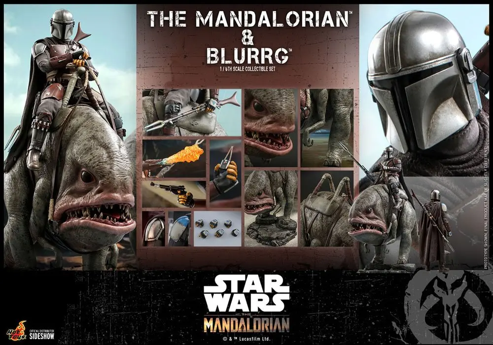 Star Wars The Mandalorian Action Figure 2-Pack 1/6 The Mandalorian & Blurrg 37 cm fotografii produktu