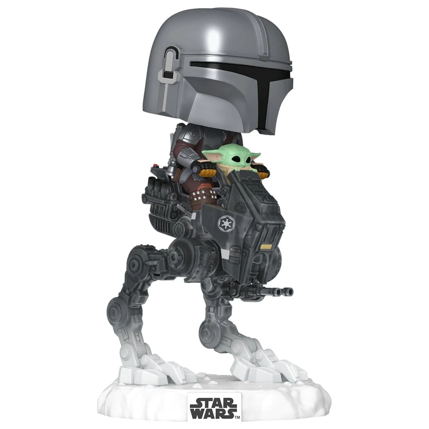 Star Wars: The Mandalorian and Grogu Funko POP! Rides Deluxe Vinylová Bobblehead figurka The Mandalorian s Grogu v Imperial Remnant AT-RT fotografii produktu