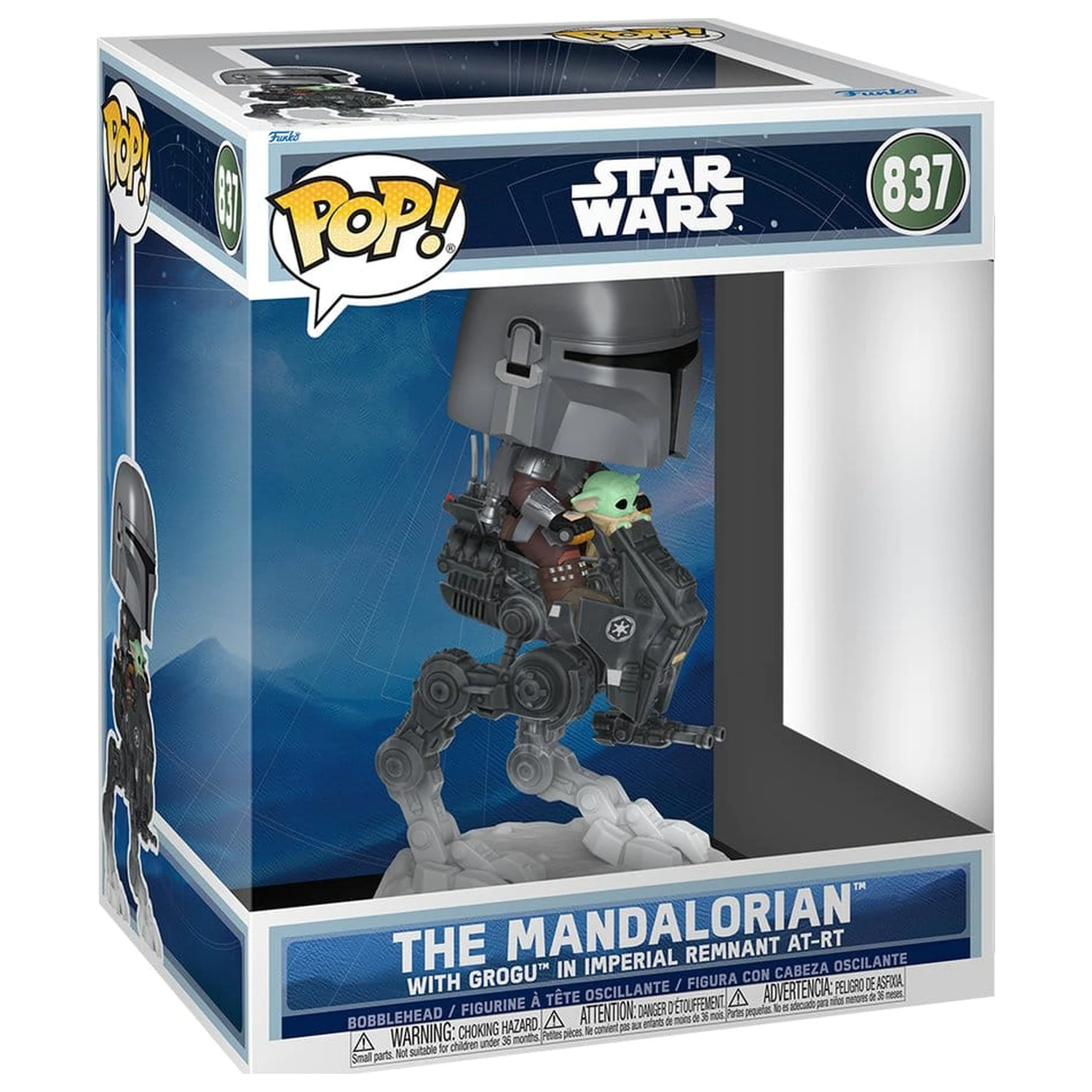 Star Wars: The Mandalorian and Grogu Funko POP! Rides Deluxe Vinylová Bobblehead figurka The Mandalorian s Grogu v Imperial Remnant AT-RT fotografii produktu