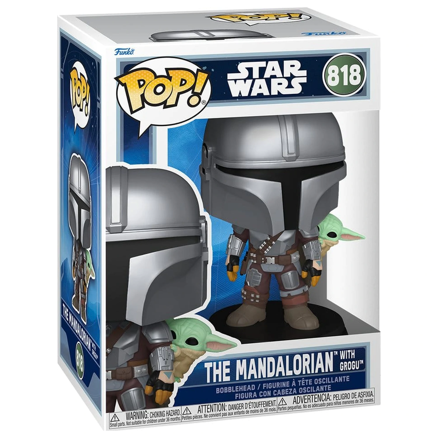 Star Wars: The Mandalorian and Grogu Funko POP! Vinyl Bobblehead figurka The Mandalorian with Grogu 9 cm fotografii produktu