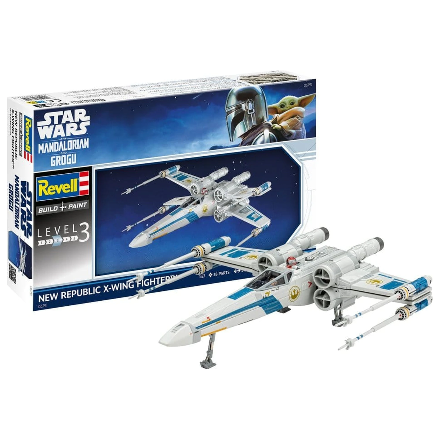Star Wars The Mandalorian and Grogu Revell modelovací sada 1/57 New Republic X-Wing Fighter 22 cm fotografii produktu