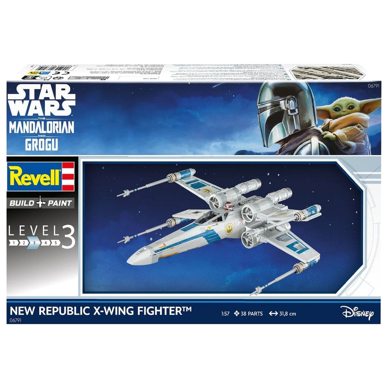 Star Wars The Mandalorian and Grogu Revell modelovací sada 1/57 New Republic X-Wing Fighter 22 cm fotografii produktu
