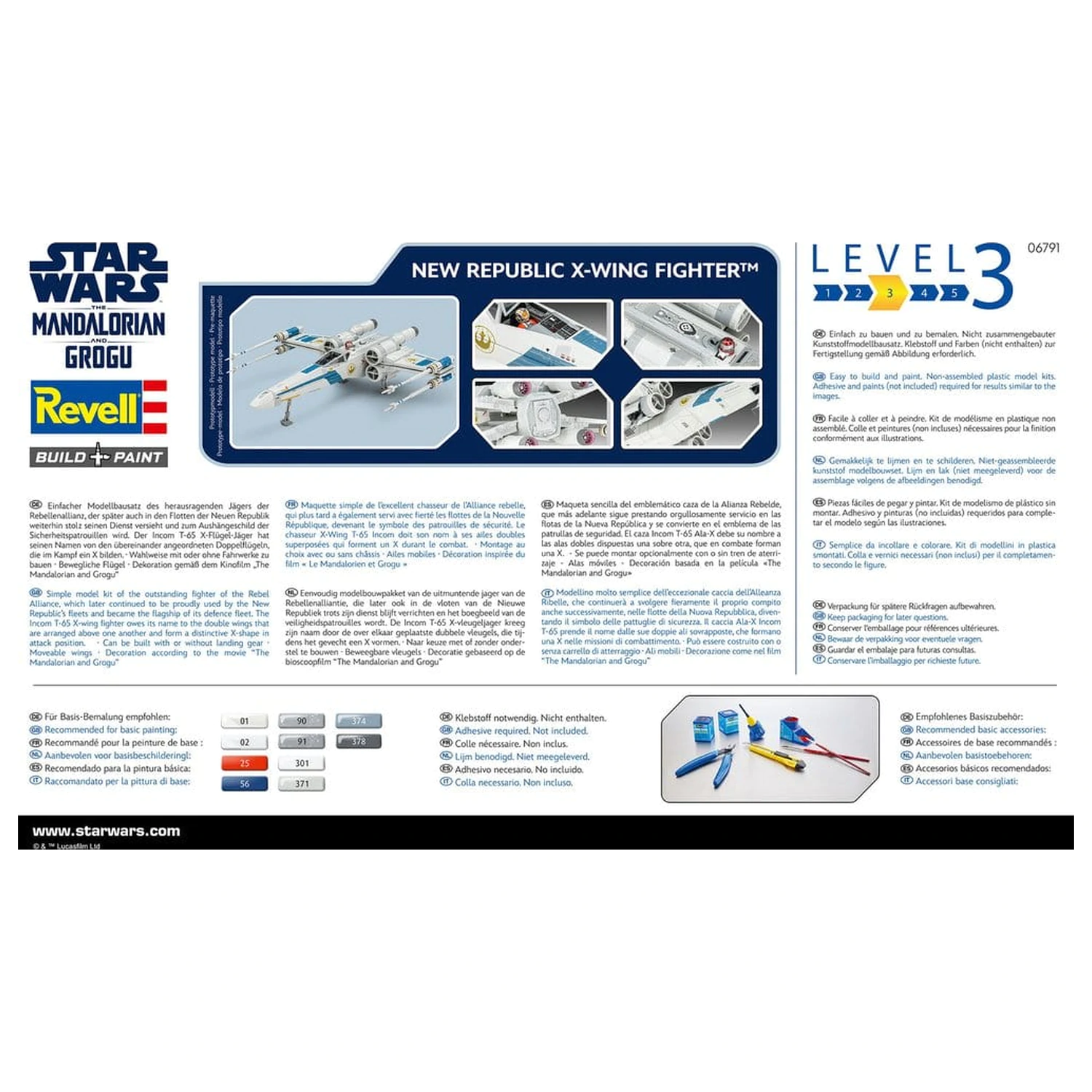 Star Wars The Mandalorian and Grogu Revell modelovací sada 1/57 New Republic X-Wing Fighter 22 cm fotografii produktu
