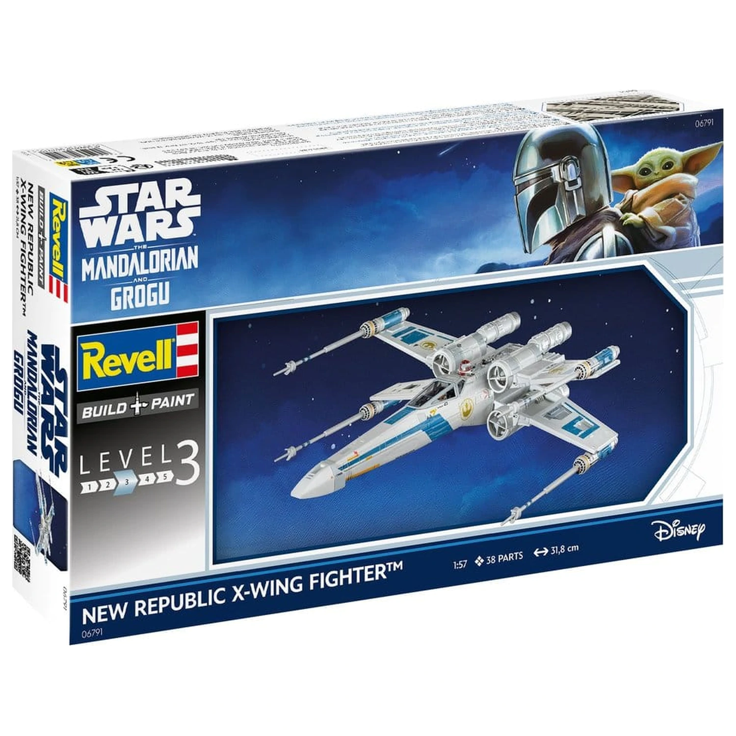Star Wars The Mandalorian and Grogu Revell modelovací sada 1/57 New Republic X-Wing Fighter 22 cm fotografii produktu