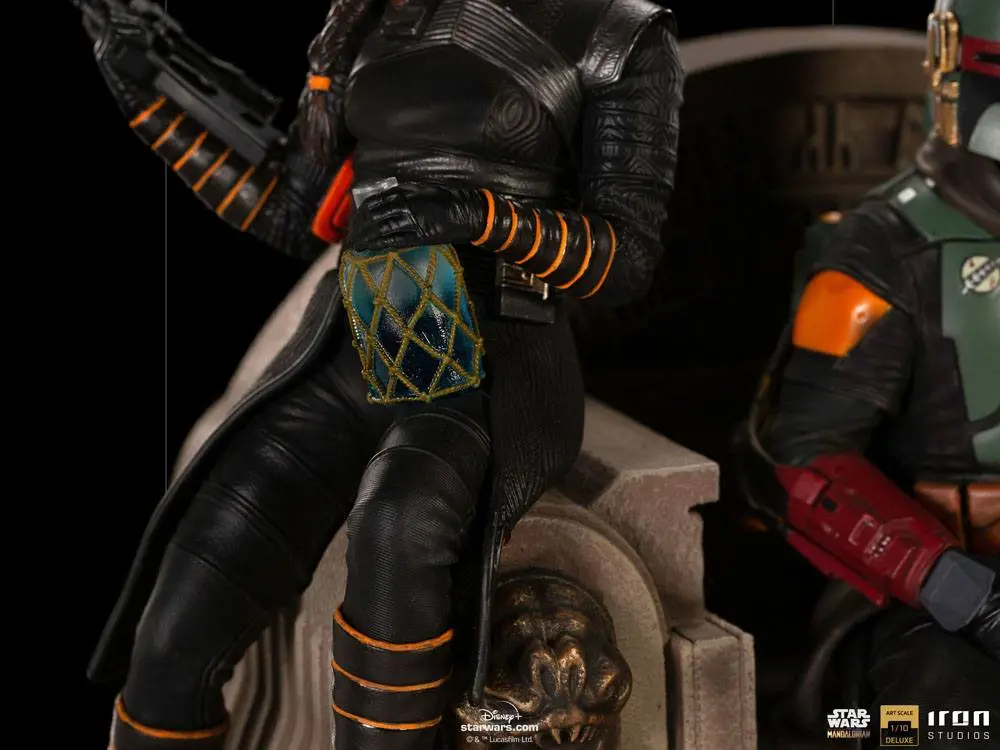 Star Wars The Mandalorian Deluxe Art Scale Statue 1/10 Boba Fett & Fennec on Throne 23 cm Socha fotografii produktu