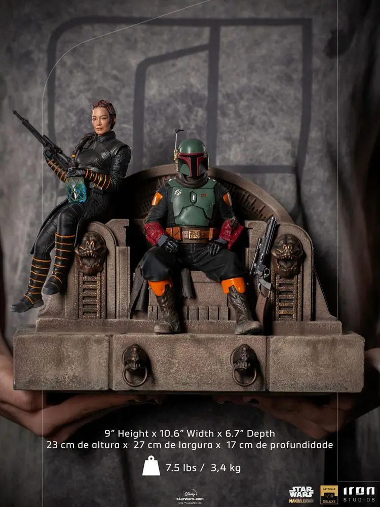 Star Wars The Mandalorian Deluxe Art Scale Statue 1/10 Boba Fett & Fennec on Throne 23 cm Socha fotografii produktu