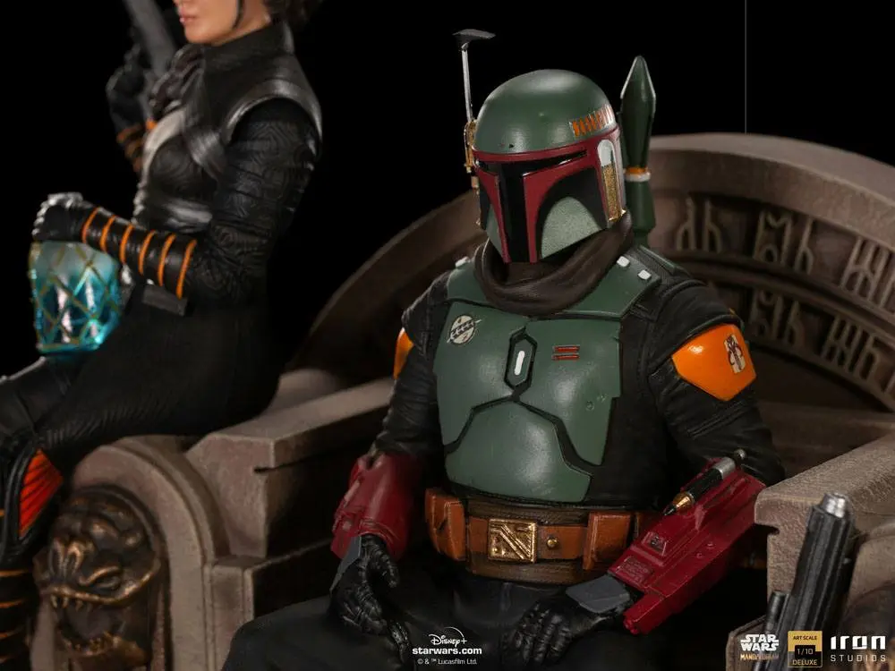 Star Wars The Mandalorian Deluxe Art Scale Statue 1/10 Boba Fett & Fennec on Throne 23 cm Socha fotografii produktu