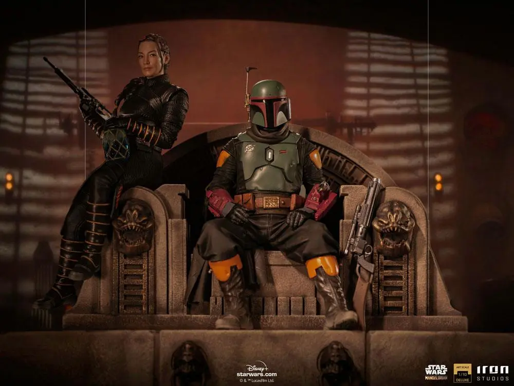 Star Wars The Mandalorian Deluxe Art Scale Statue 1/10 Boba Fett & Fennec on Throne 23 cm Socha fotografii produktu