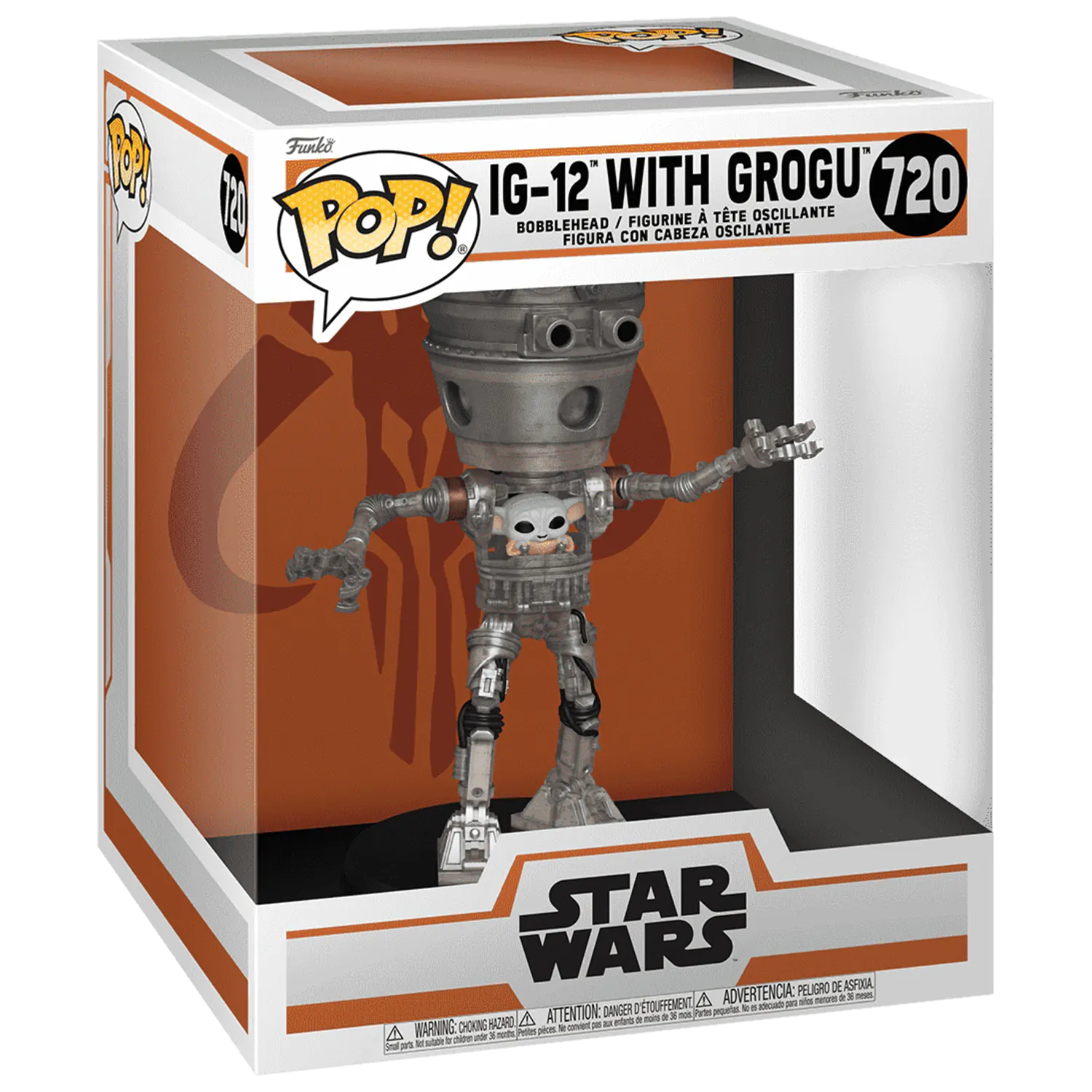 Star Wars: The Mandalorian Funko POP! Deluxe vinylová kývající figurka IG-12 s Grogu 17 cm fotografii produktu