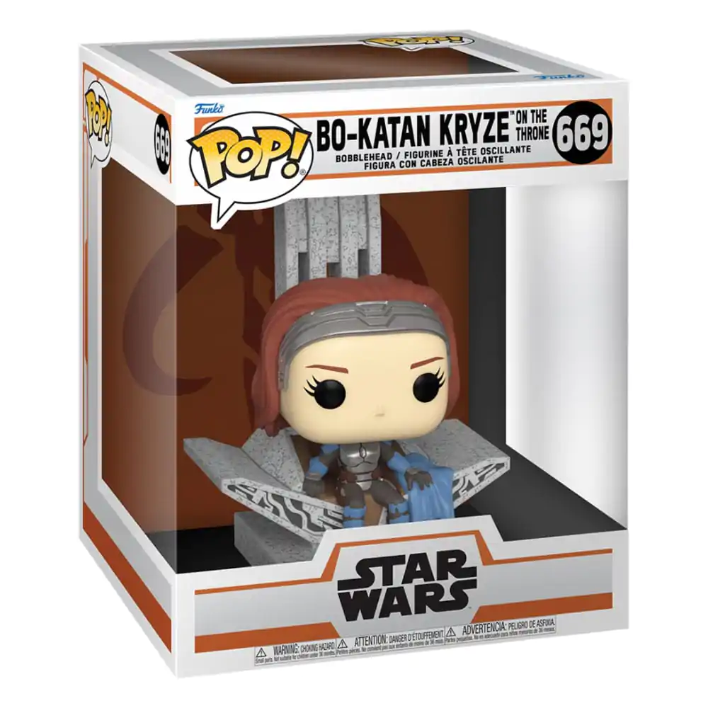 Star Wars: The Mandalorian POP! Deluxe vinylová figurka Bo Katan s trůnem 9 cm fotografii produktu