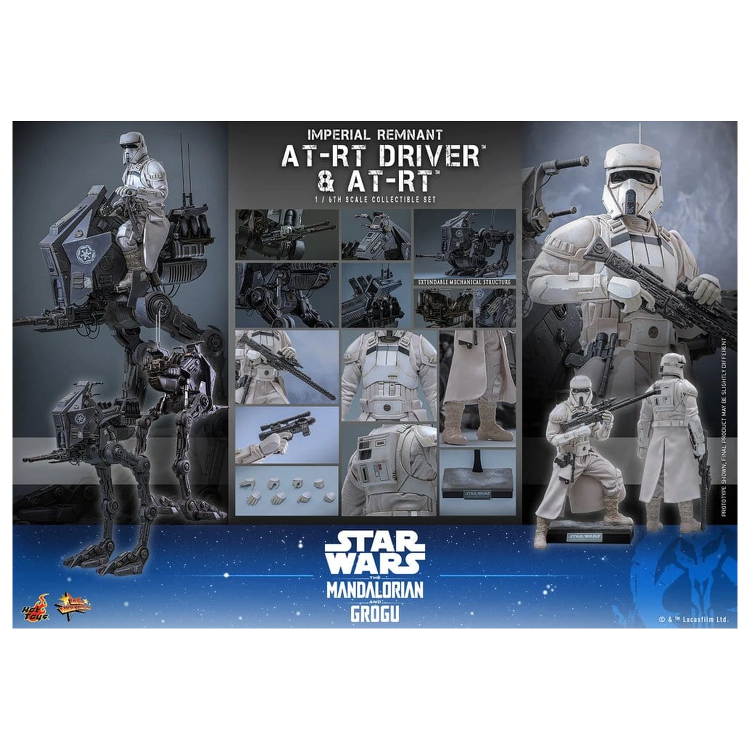 Star Wars: The Mandalorian & Grogu Movie Masterpiece akční figurka a set 1/6 Imperial Remnant AT-RT Driver & AT-RT 60 cm fotografii produktu