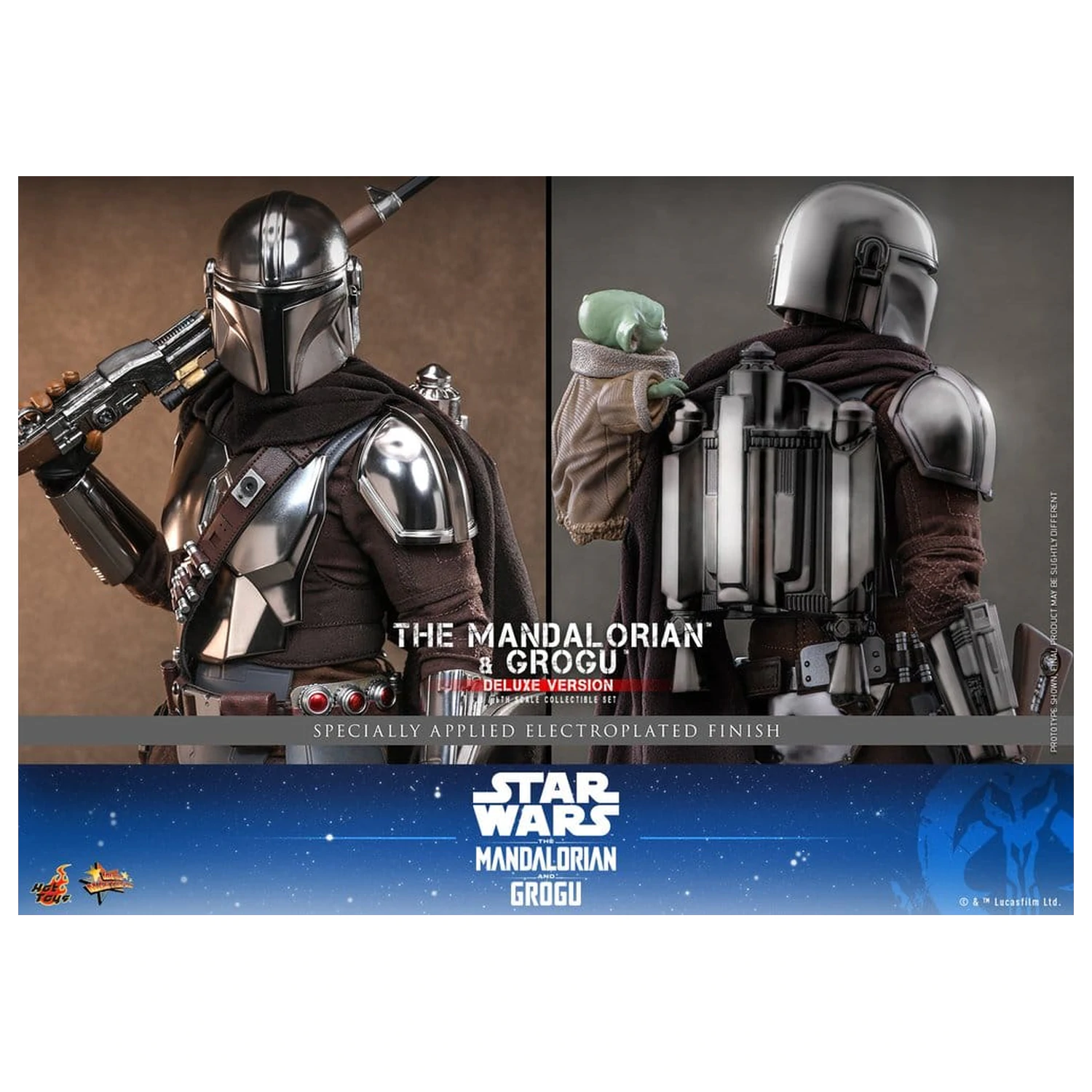 Star Wars: The Mandalorian & Grogu Movie Masterpiece akční figurka 1/6 The Mandalorian a Grogu (Deluxe Version) 31 cm fotografii produktu