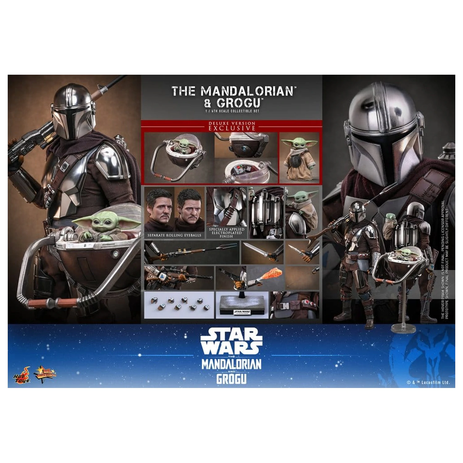 Star Wars: The Mandalorian & Grogu Movie Masterpiece akční figurka 1/6 The Mandalorian a Grogu (Deluxe Version) 31 cm fotografii produktu