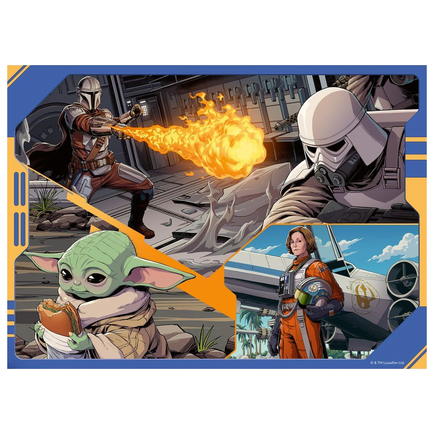 Star Wars The Mandalorian & Grogu puzzle 4x100 dílků fotografii produktu