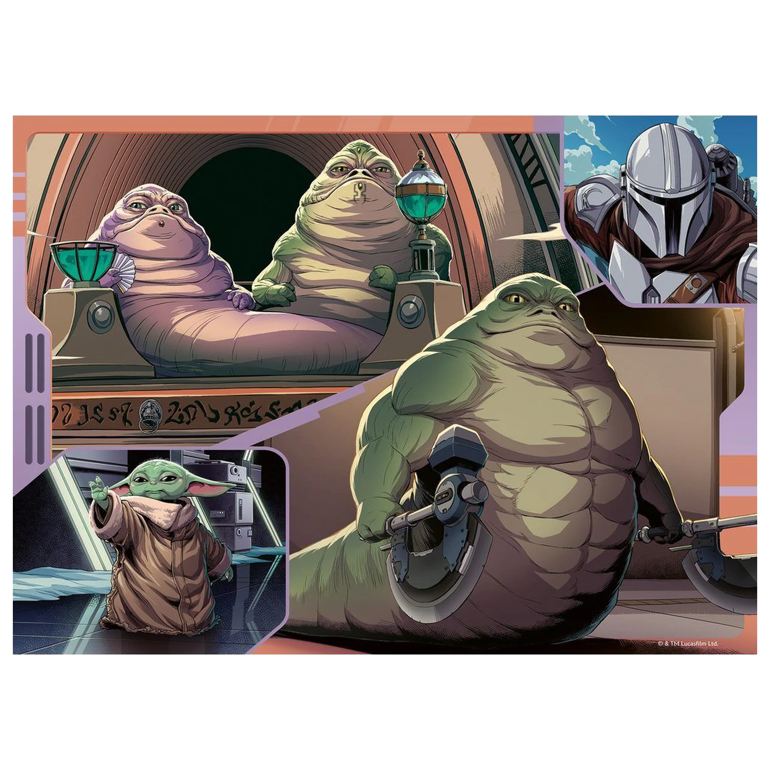 Star Wars The Mandalorian & Grogu puzzle 4x100 dílků fotografii produktu