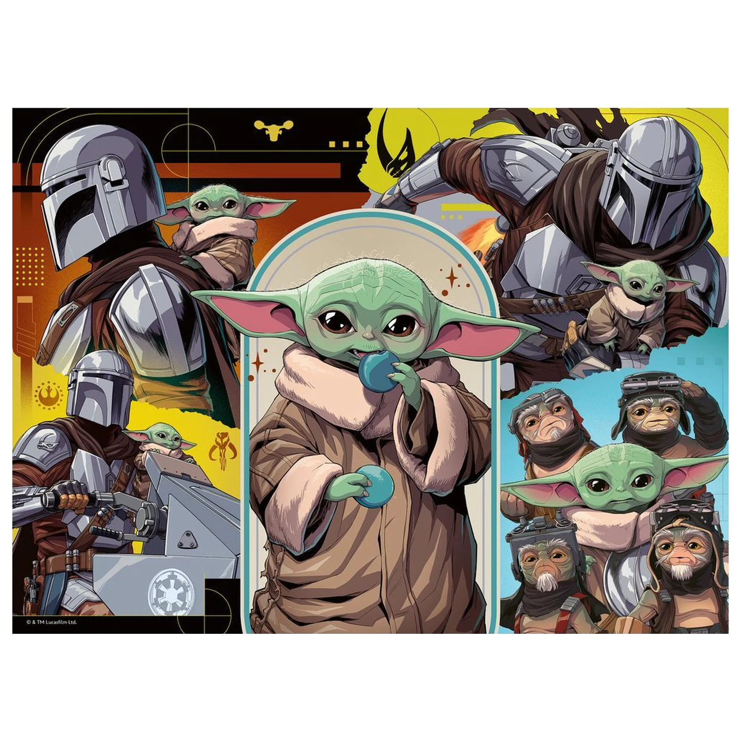 Star Wars The Mandalorian & Grogu XXL puzzle 100 dílků fotografii produktu