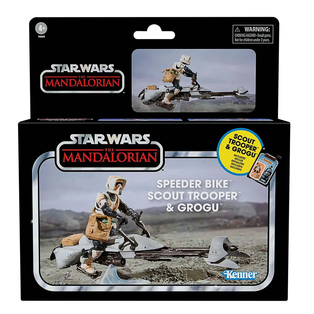 Star Wars: The Mandalorian Vintage Collection Vozidlo s figurkami Speedrová motorka se Scout Trooperem a Grogem fotografii produktu