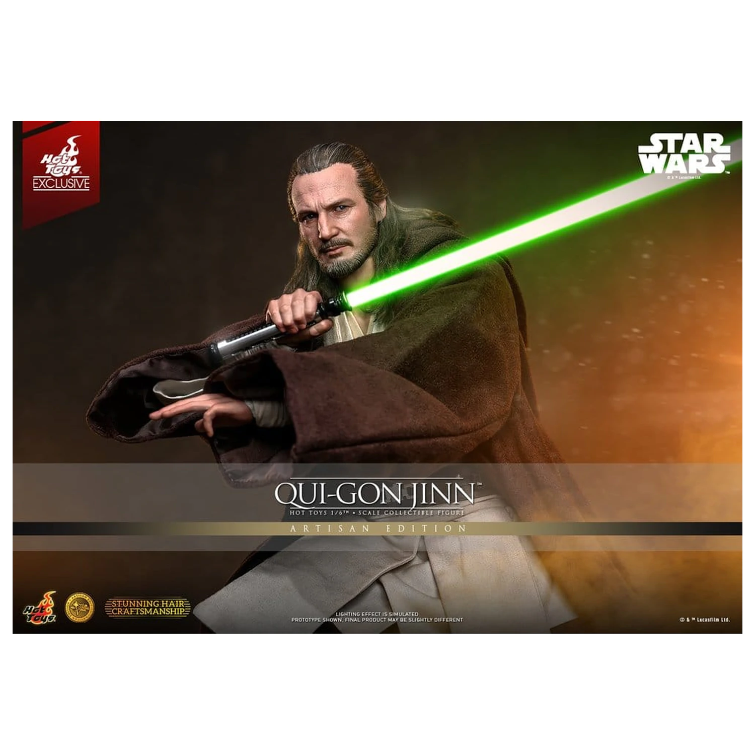 Star Wars: The Phantom Menace Movie Masterpiece Akční figurka 1/6 Qui-Gon Jinn (Artisan Edition) Hot Toys Exclusive 32 cm fotografii produktu