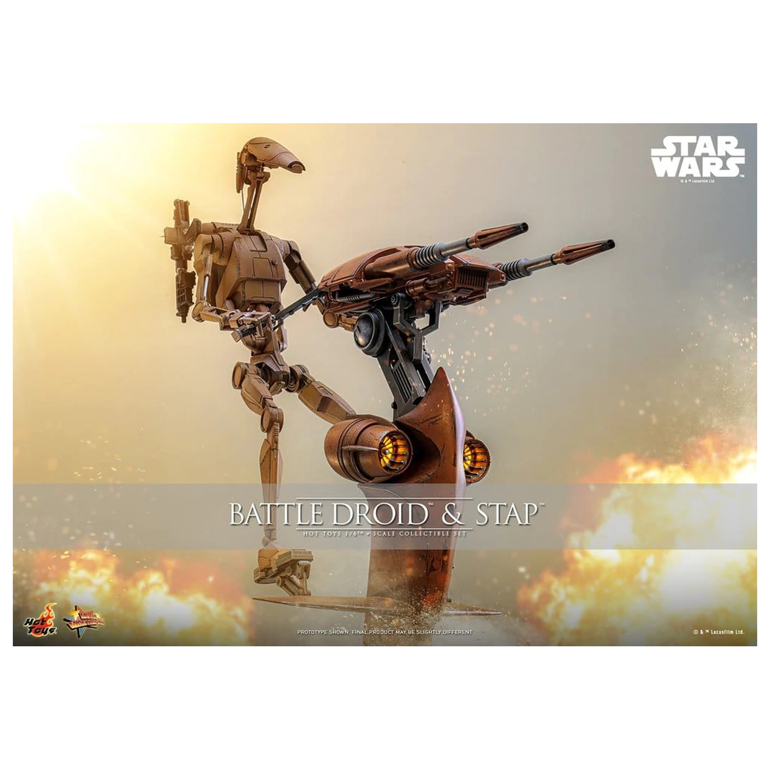 Star Wars: The Phantom Menace Movie Masterpiece Sběratelská figurka Set 1/6 Battle Droid & STAP 32 cm fotografii produktu