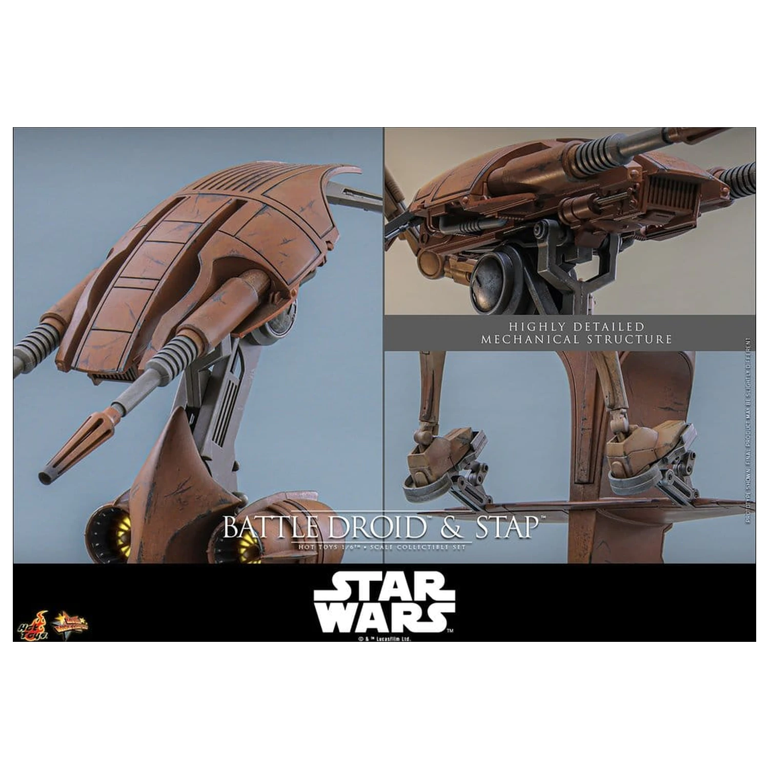 Star Wars: The Phantom Menace Movie Masterpiece Sběratelská figurka Set 1/6 Battle Droid & STAP 32 cm fotografii produktu