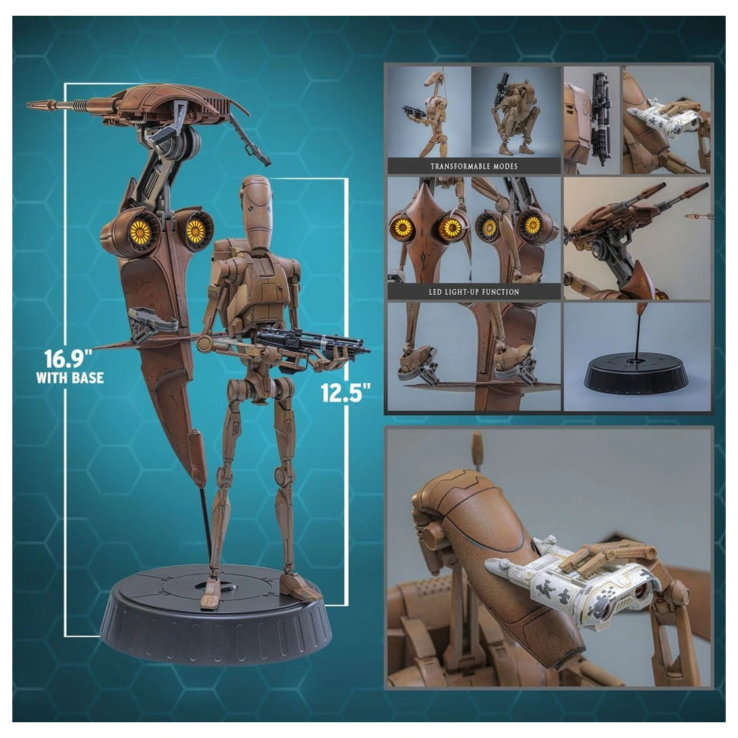Star Wars: The Phantom Menace Movie Masterpiece Sběratelská figurka Set 1/6 Battle Droid & STAP 32 cm fotografii produktu