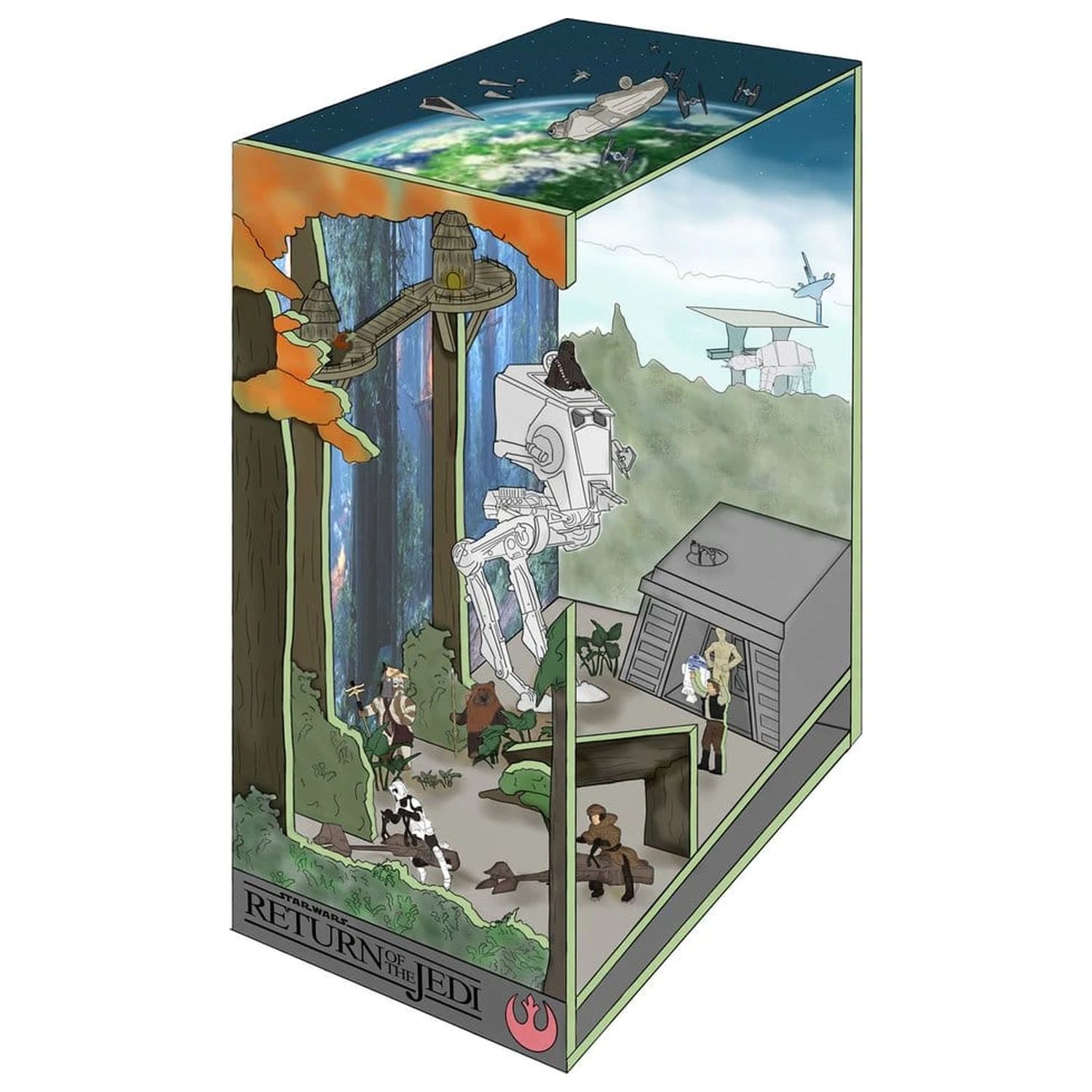 Star Wars Tiny Adventures Book Nook Mini Diorama Bitva o Endor 23 cm fotografii produktu