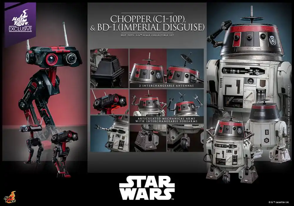 Star Wars Sada akčních figurek 1/6 Chopper (C1-10P™) a BD-1™ (Imperial Disguise) 18 cm a 8 cm fotografii produktu