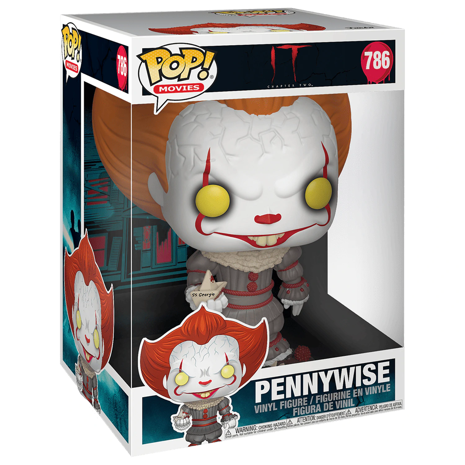 Stephen King's It 2 Super Sized POP! Vinylová figurka Pennywise s lodičkou 25 cm fotografii produktu