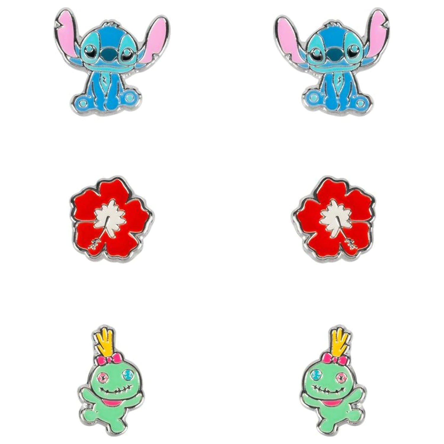 Stitch 3 páry stud náušnic fotografii produktu