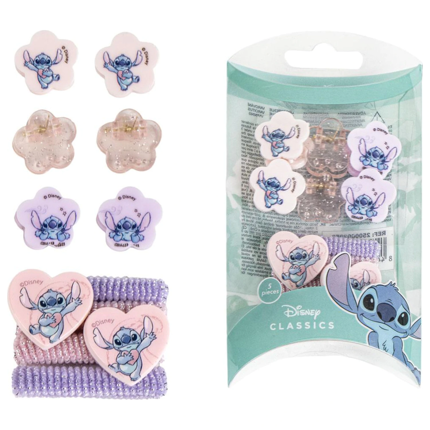 Sponka do vlasů Stitch Alien Heart, sada gumiček do vlasů v krabičce fotografii produktu